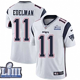 Nike Patriots 11 Julian Edelman White 2019 Super Bowl LIII Vapor Untouchable Limited Jersey,baseball caps,new era cap wholesale,wholesale hats